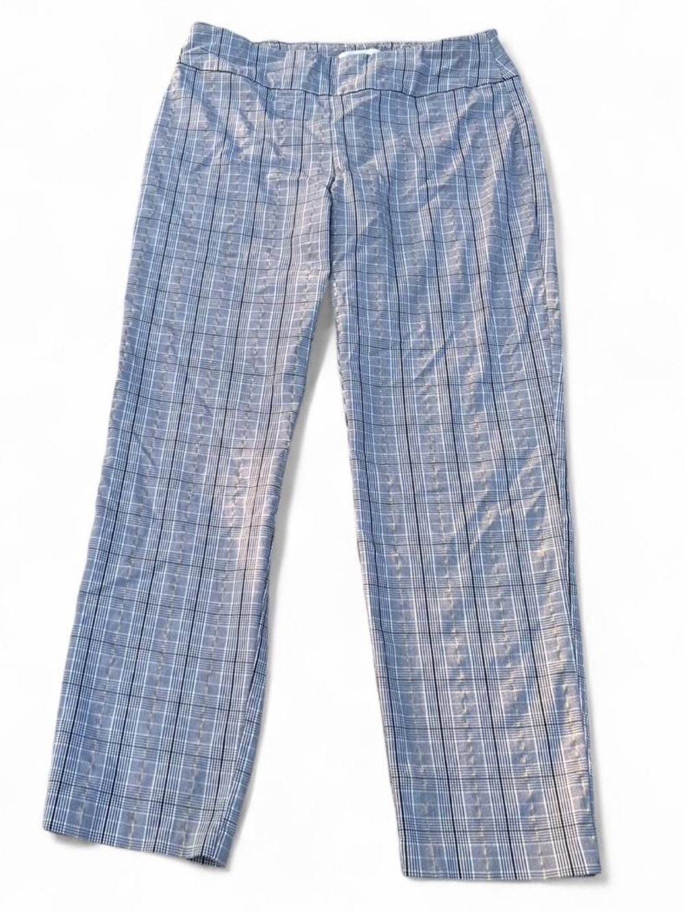 new directions Blue Plaid Straight-Leg Pants